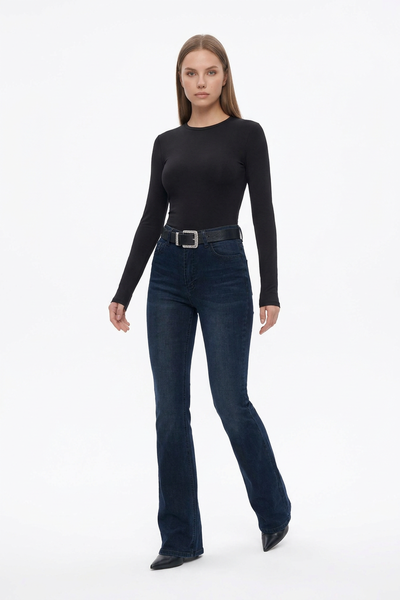 Women's Classic Washed High Waist Flare Jeans