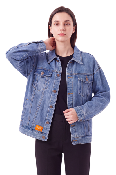 Women's Letter Embroidery  Relaxed Denim Jacket