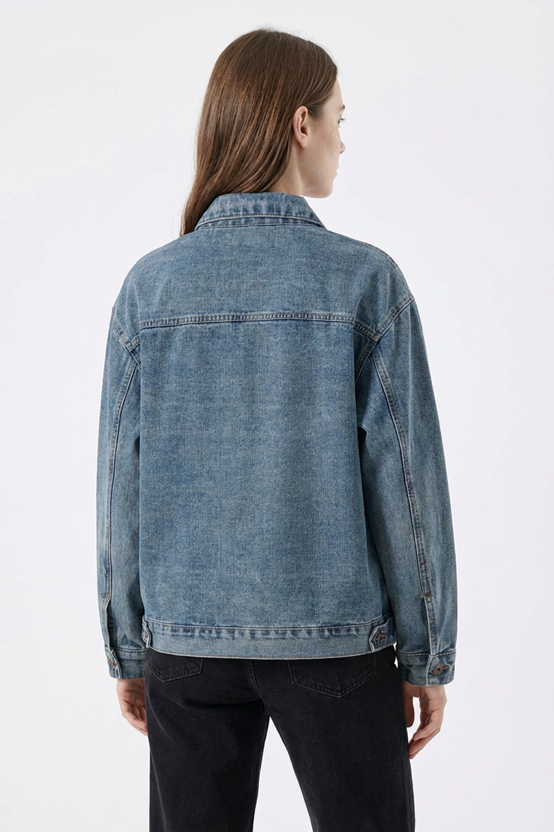 Women's Retro Wash Oversized Denim Jacket