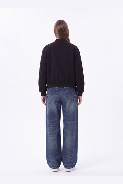Women's 100% Cotton High Waist Relaxed-Fit Wide Leg Jeans