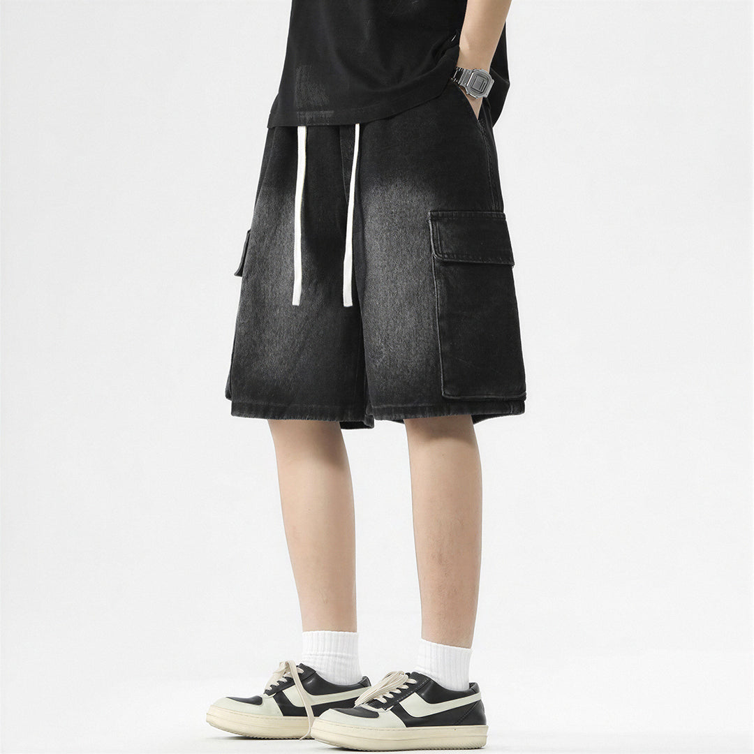 Men's Summer Light Wash Carpenter Baggy Denim Shorts