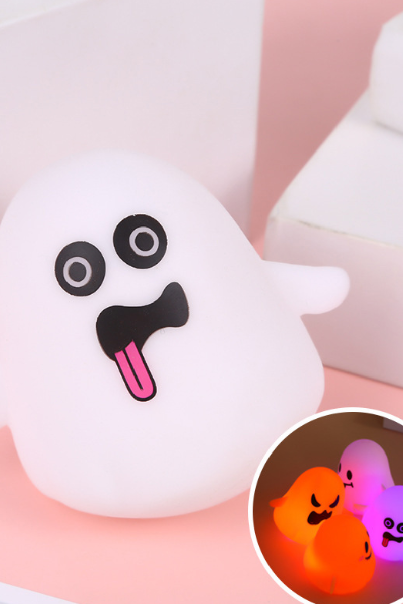 Unisex Fall Halloween Light Up Ghost TPR Squishy Toy