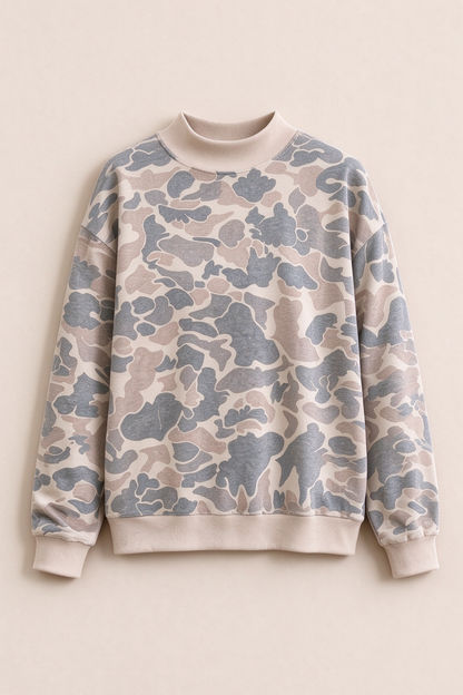 Women's Fall Leopard Print Rib Loose Pullover Sweatshirt