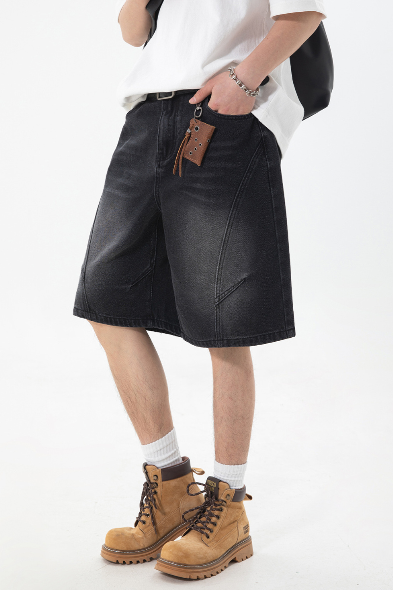 Men's SpringSummer Panel Washed 5" Jean Shorts - Retro Loose