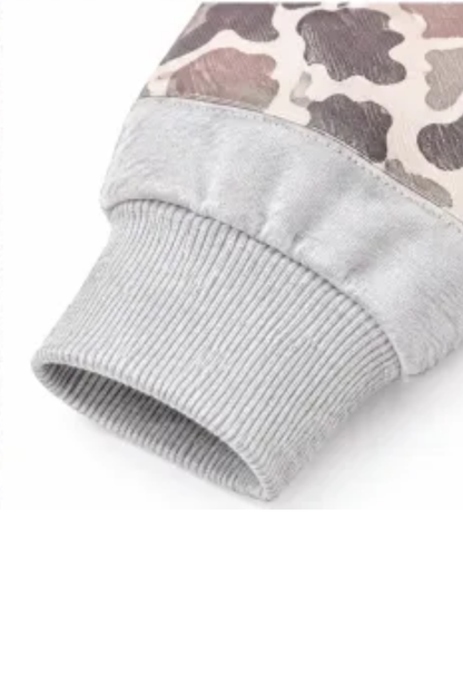 Women Fall Clothing Oversized Camo Patchwork Hoodie