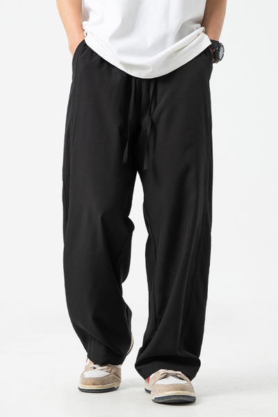 Men's Summer Ice Silk Loose Straight Wrinkle Free Pants