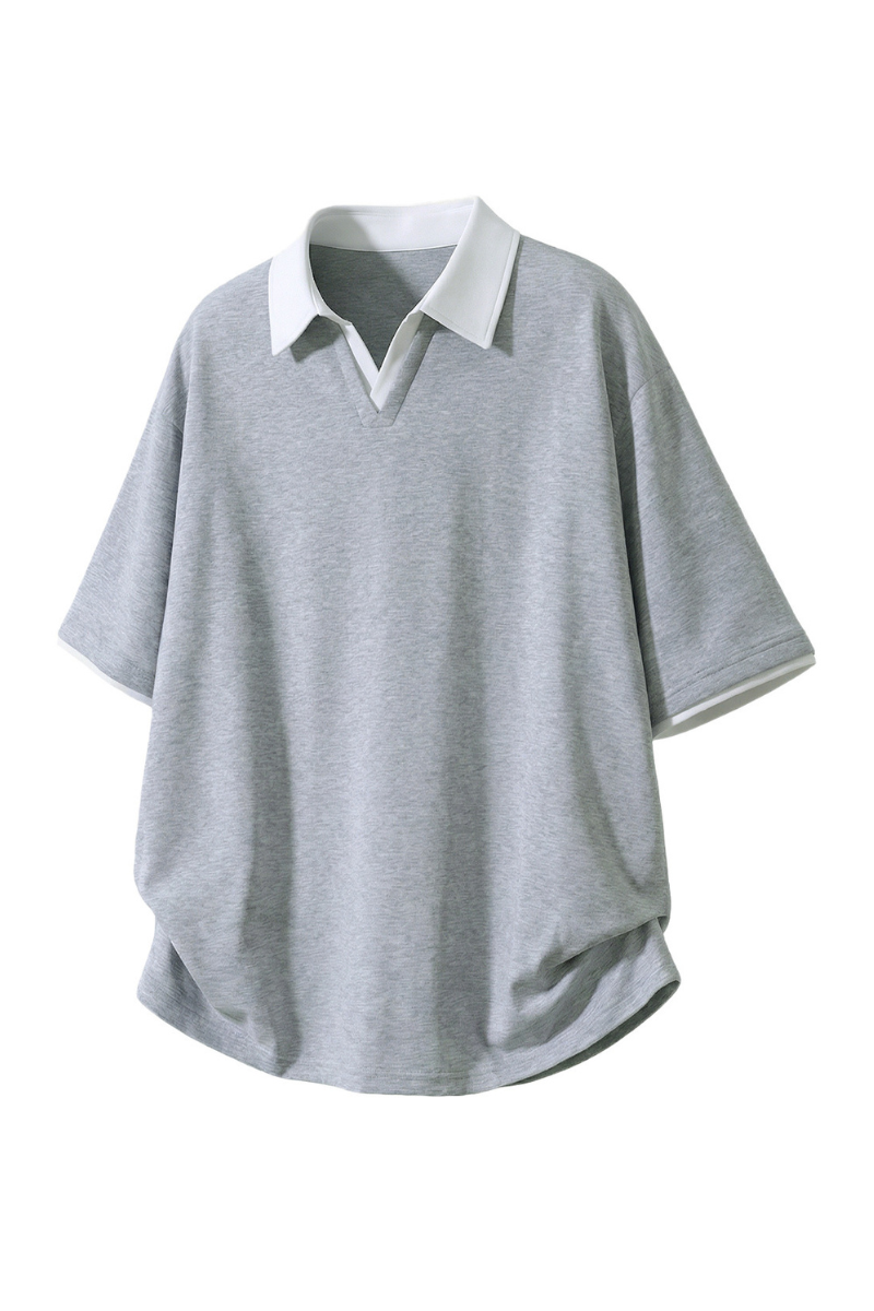 Men's Summer Colorblock MockLayer Seagull Retro Polo