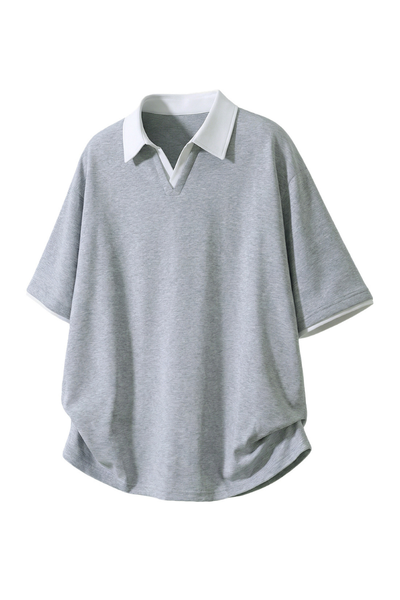 Men's Summer Colorblock MockLayer Seagull Retro Polo
