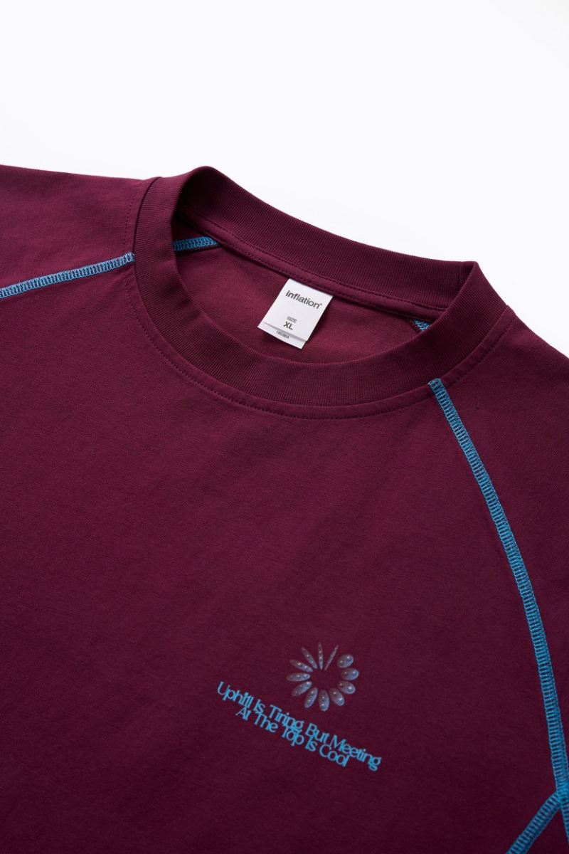 Women's Colorblock Sun Embroidery Crewneck Tee