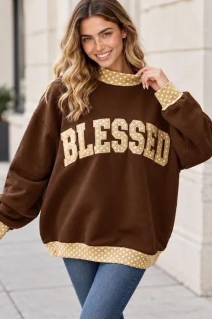 Women Fall Clothing Grace Applique Oversized Sweatshirt