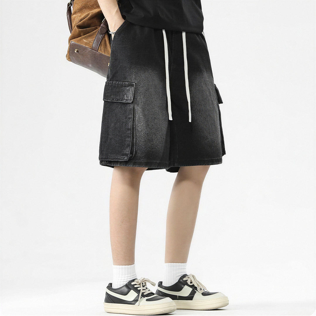 Men's Summer Light Wash Carpenter Baggy Denim Shorts