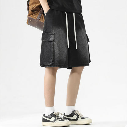 Men's Summer Light Wash Carpenter Baggy Denim Shorts