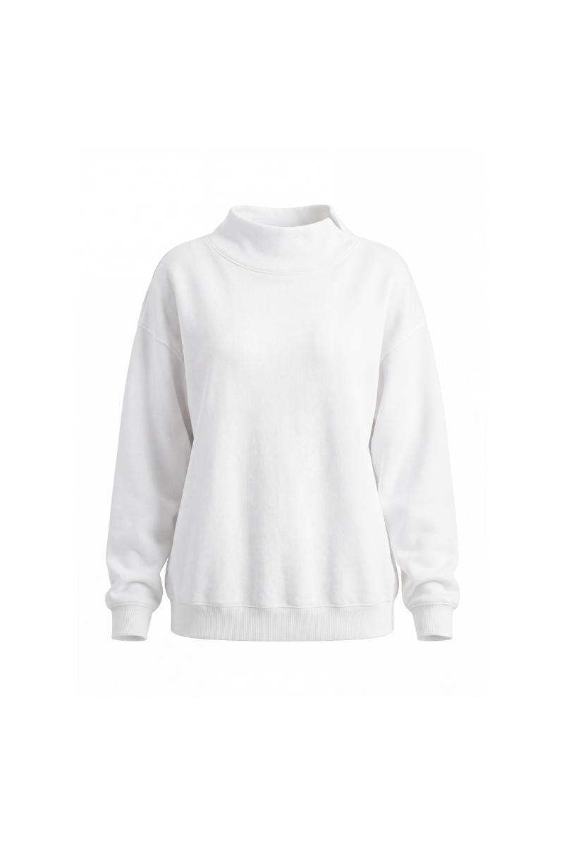 Unisex All Season Soft Mock-Neck Loose Fit Sweatshirt