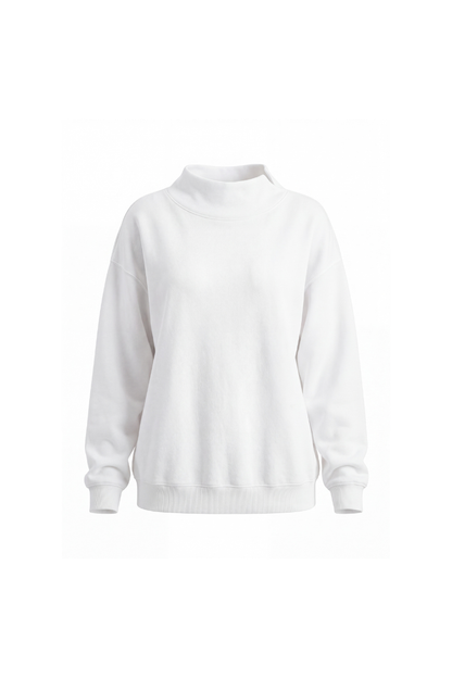 Unisex All Season Soft Mock-Neck Loose Fit Sweatshirt