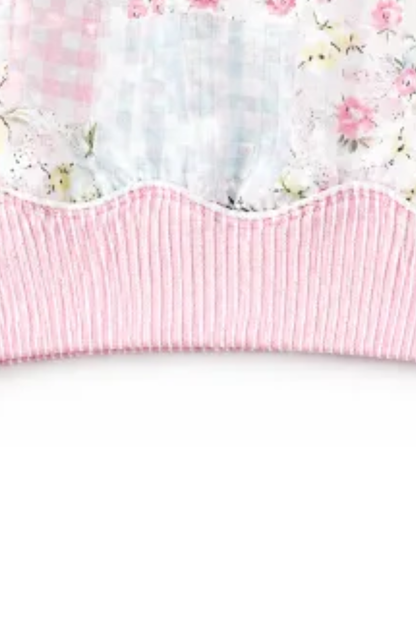Women Fall Clothing Floral Plaid Patchwork Sweatshirt