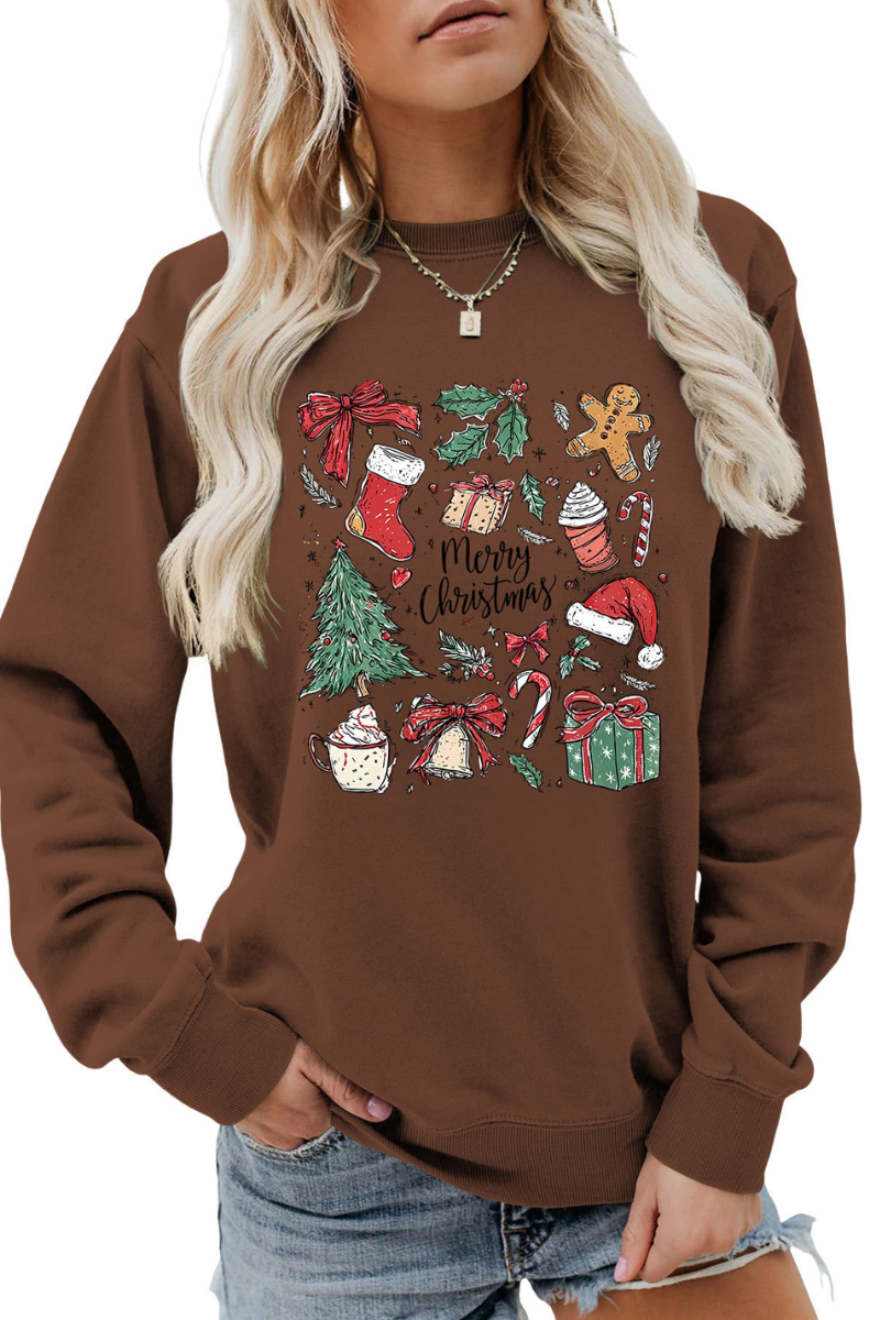 Women Winter Merry Christmas Gift Graphic Sweatshirt