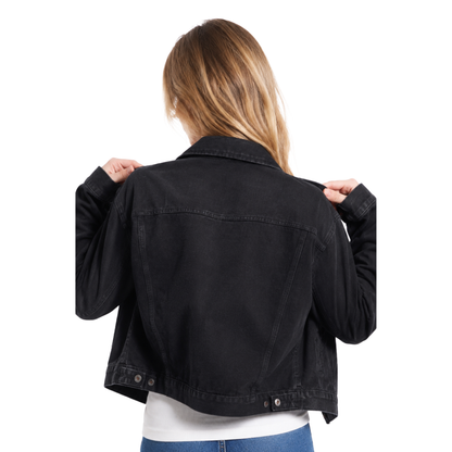 Women's Classic Black Denim Jacket