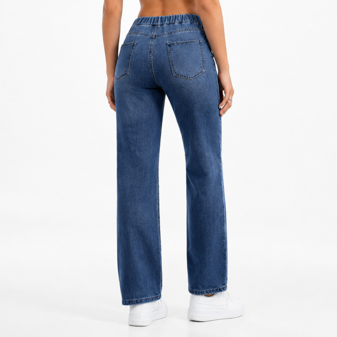 Women's High Waist Drawstring Wide Leg Jeans