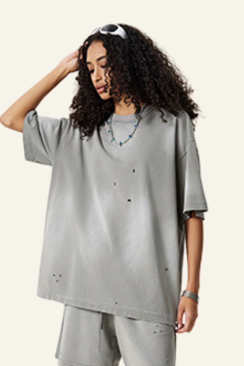 Women's Streetwear Vintage Gradient Cotton T-shirt