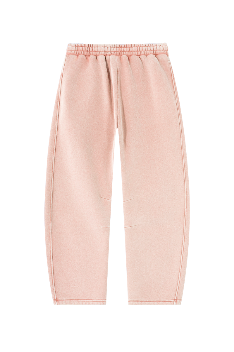 Unisex Fall Clothing Fleece-Lined Curved Wide-Leg Pants