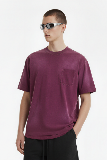 Men's Cotton Streetwear Washed Distressed T-shirt