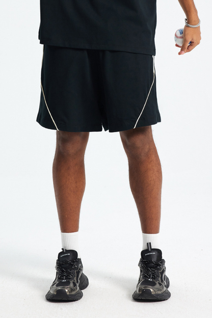 Men's Streetwear Color-Blocked Stripe Shorts