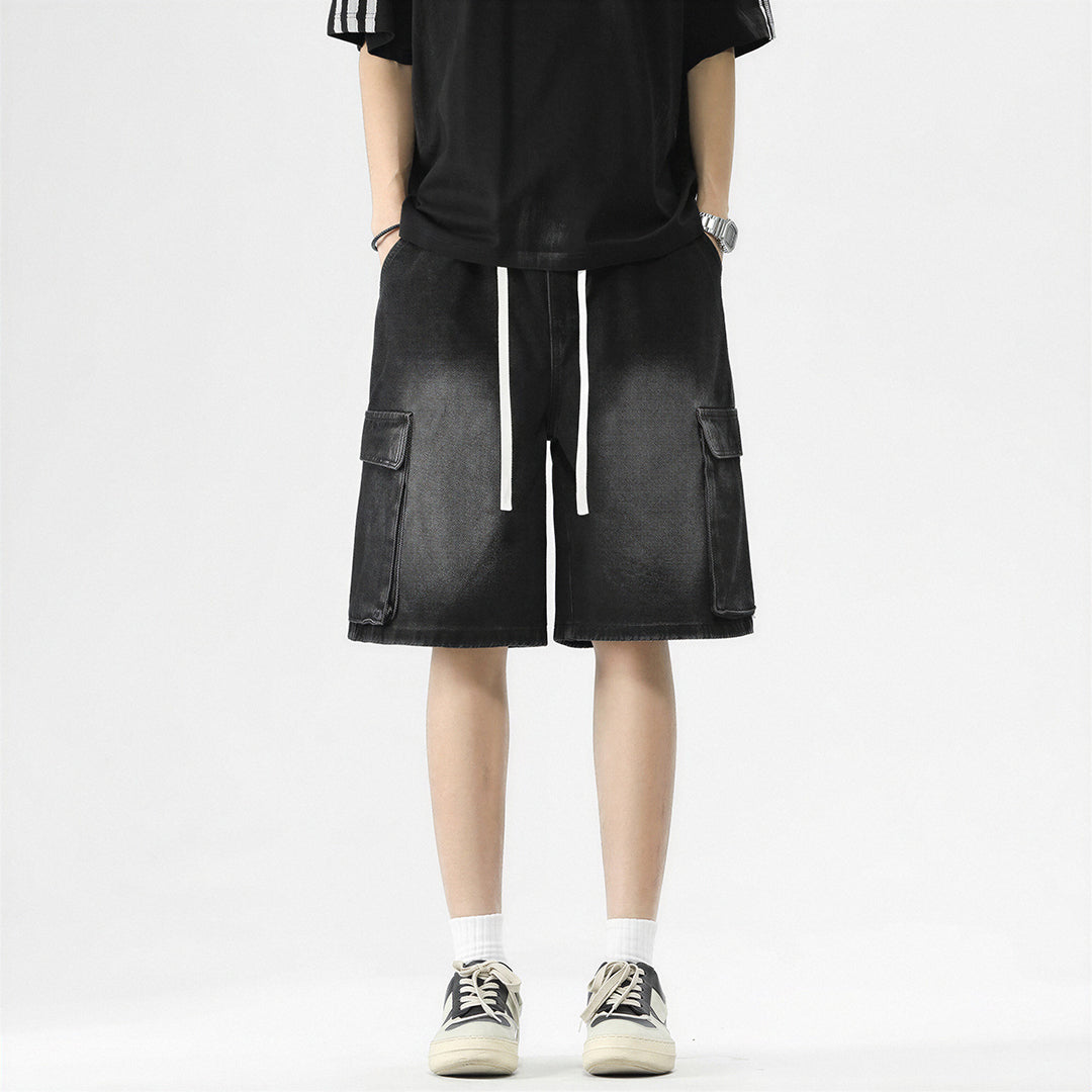 Men's Summer Light Wash Carpenter Baggy Denim Shorts