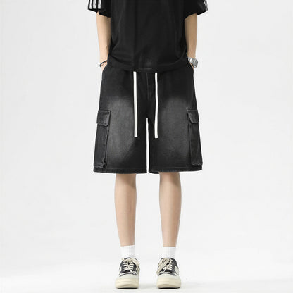 Men's Summer Light Wash Carpenter Baggy Denim Shorts