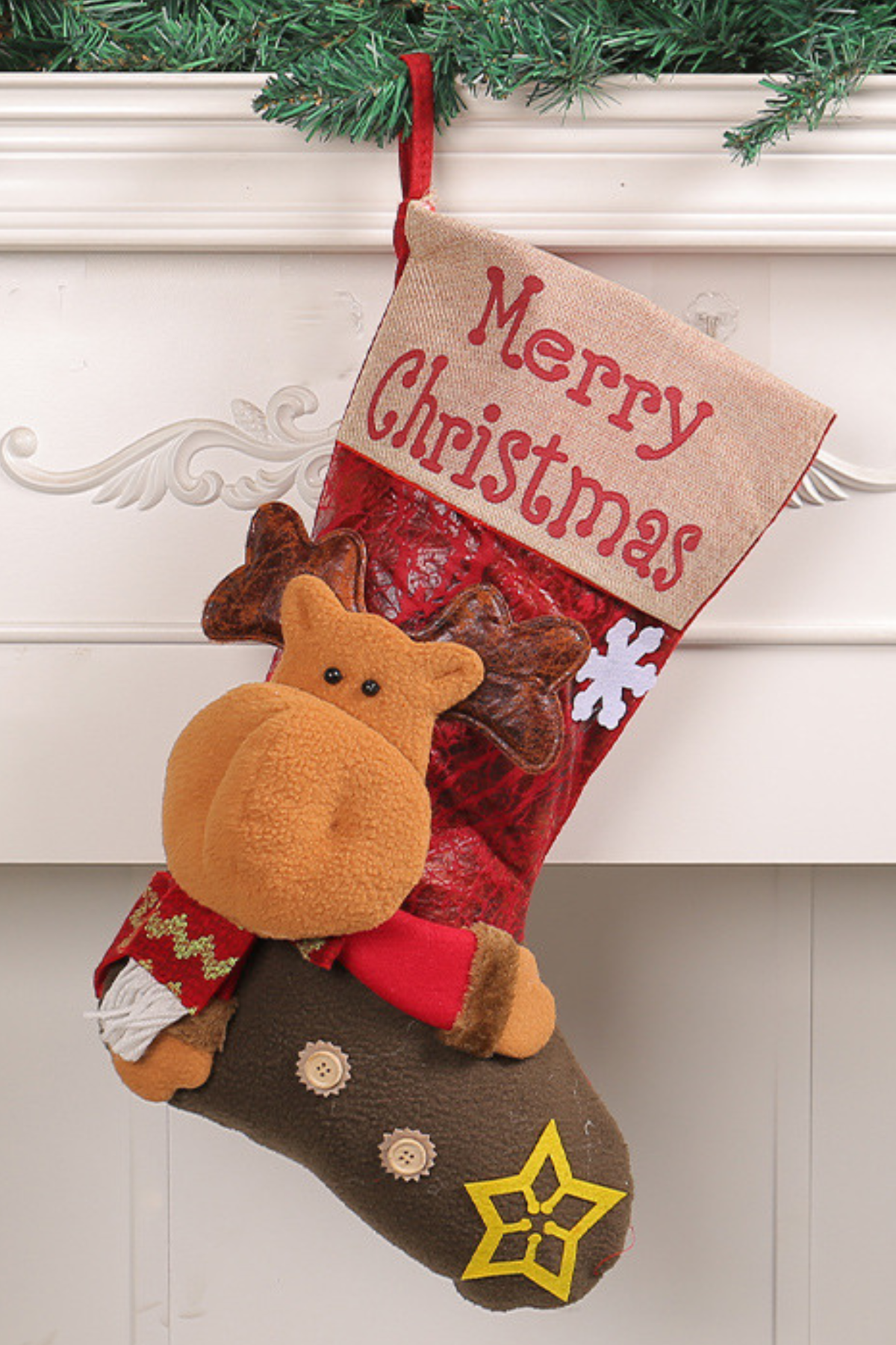 Christmas 3D Santa Ornament Socks Large Thick Decor