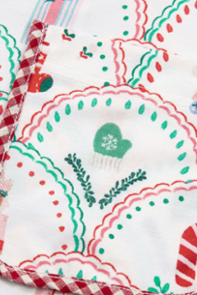 Women's Christmas Print Loungewear Set, Bow Tie Shorts