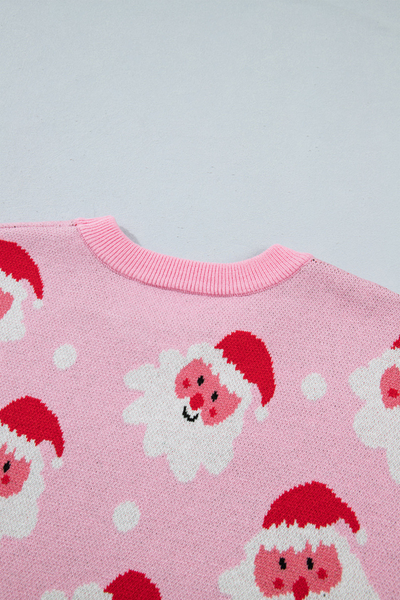 Women's Fall Christmas Santa Claus Print Knit Sweater