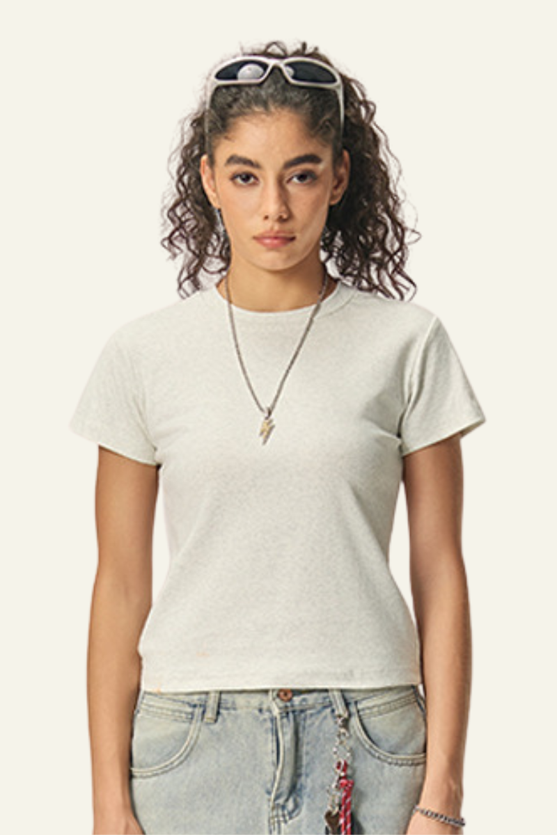Women's Straight-shouldered spicy short-sleeved T-shirt