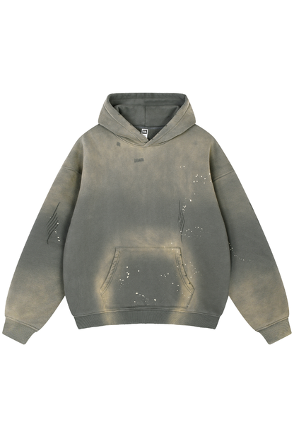 Women's Fall Splatter-Wash Distressed Pullover Hoodie