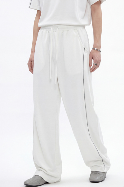 Men's Summer 390g Heavy Curved Colorblock Topstitch Pants