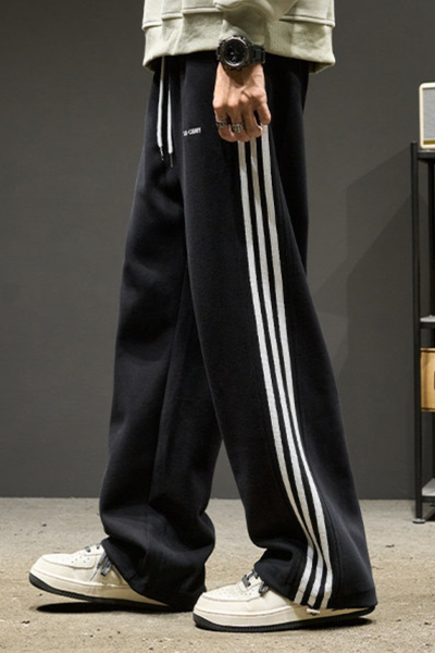 Unisex Spring Summer Heavy Side Stripe Drawstring Pants