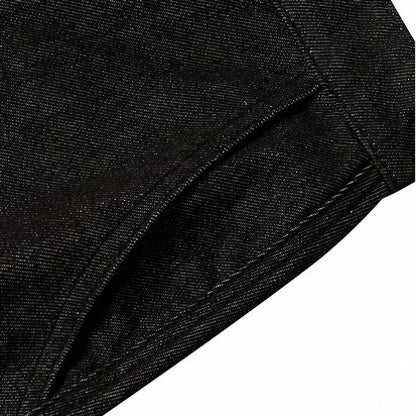 Men's Summer Solid Color Loose Wide-Leg Denim Shorts