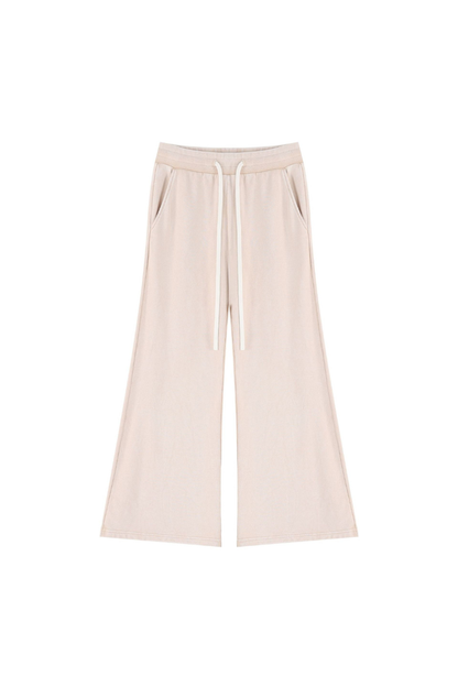Unisex Fall 400gsm Cotton Washed Wide Leg Flare Sweatpants