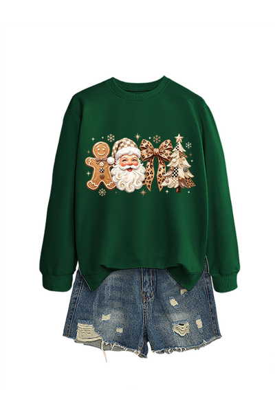 Unisex Fall Clothing Christmas Santa Bow Sweatshirt