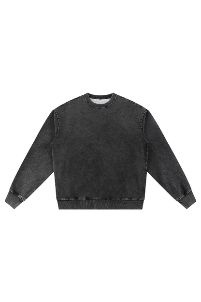 Women Fall Clothing Heavy Knit Denim Washed Sweatshirt