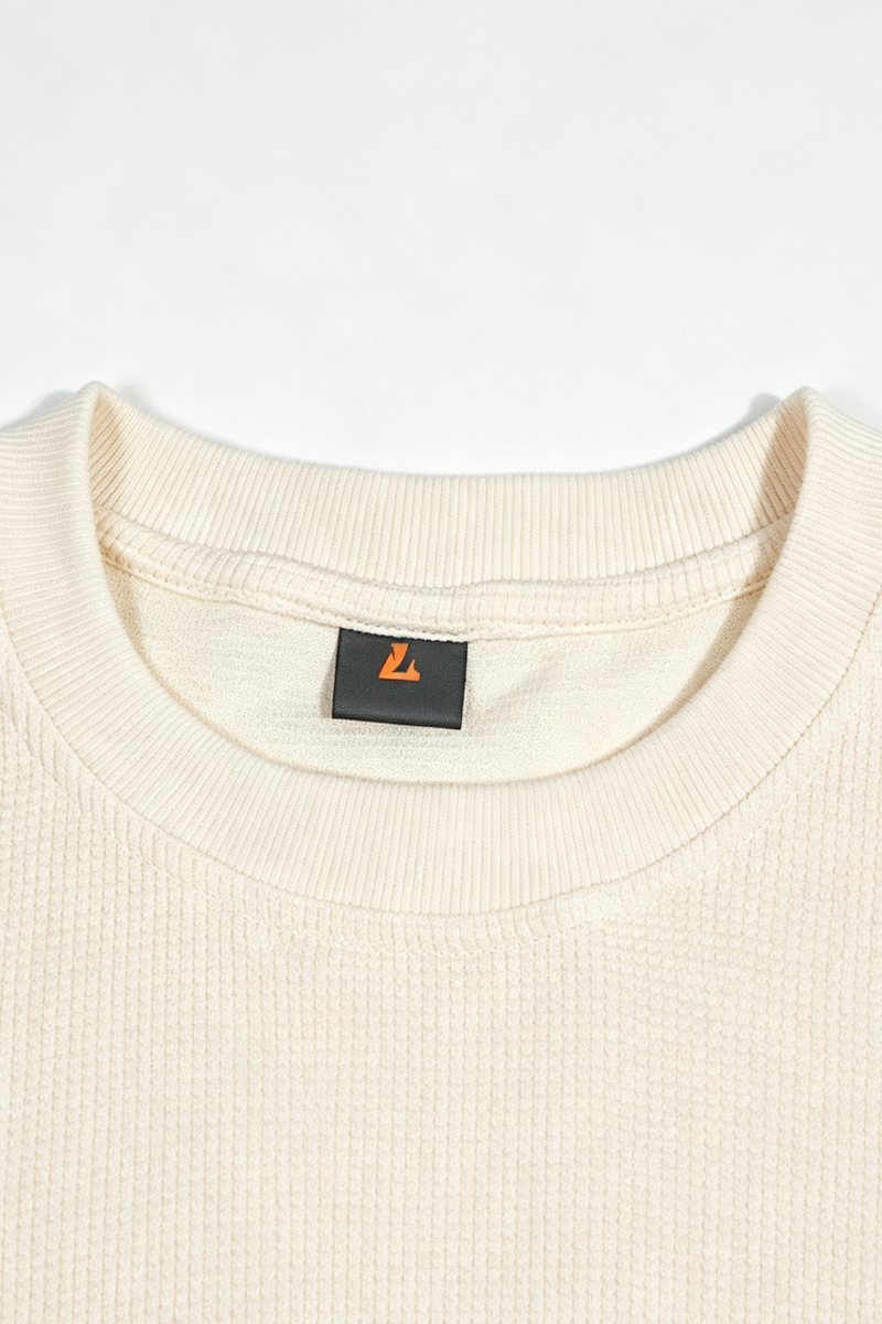 Men's Fall Raw-Edge Cropped Oversized Long-Sleeve T-Shirt