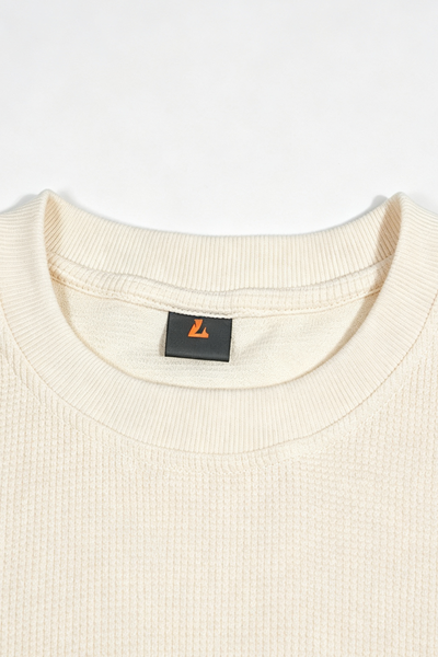 Men's Fall Raw-Edge Cropped Oversized Long-Sleeve T-Shirt
