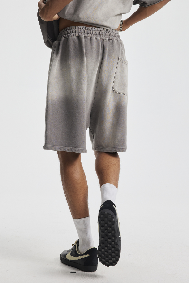 Men's Cotton Streetwear Washed Retro Spray-Painted  Shorts