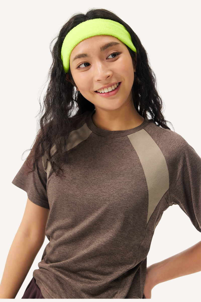 Unisex Summer COOLMAX LYCRA Wicking Quick Dry Colorblock Tee
