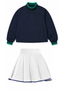 White Skirt-Blue Jacket