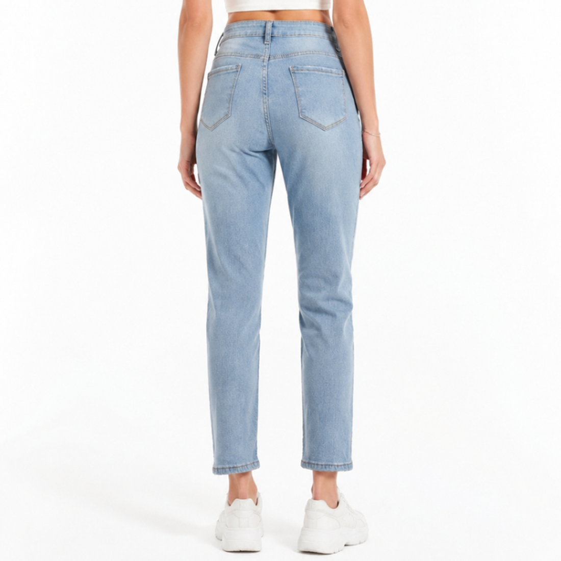Women's High Waist Distressed Ripped Stretch Jeans