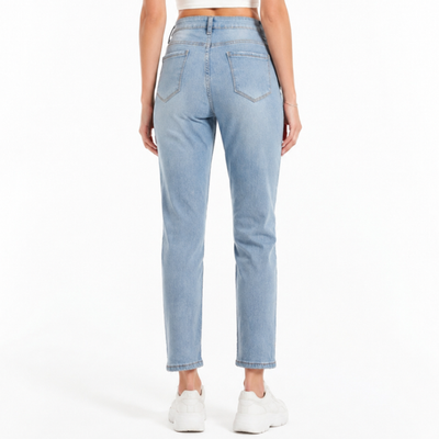 Women's High Waist Distressed Ripped Stretch Jeans