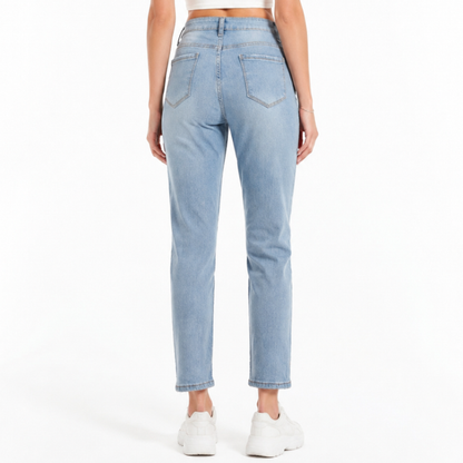 Women's High Waist Distressed Ripped Stretch Jeans