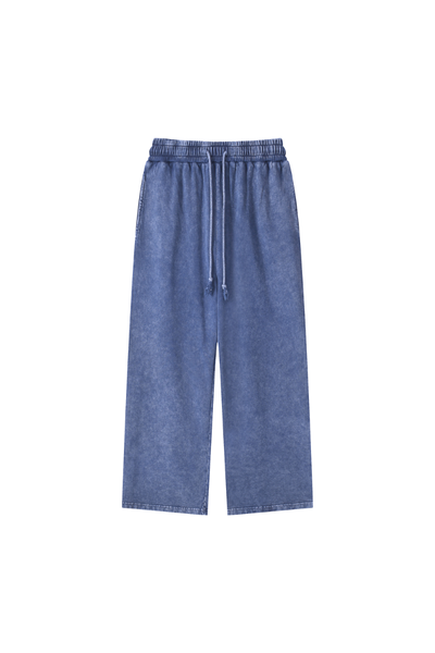 Unisex All Season Vintage Wax Washed Wide Leg Pants