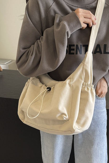 Women All Season Drawstring Multi Pocket Hobo Shoulder Bag