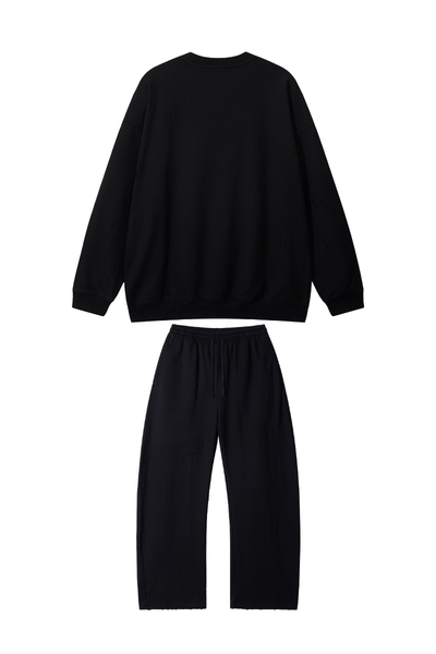 Unisex Fall Clothing Relaxed Pullover Sweatpants Set